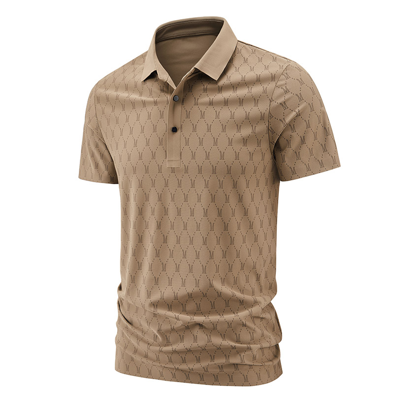 2025 Men's Comfortable Casual Solid Color for Polo Shirt 100% Cotton Skin-Friendly Knitted Versatile Two-Button Anti-Pilling XL - Image 2