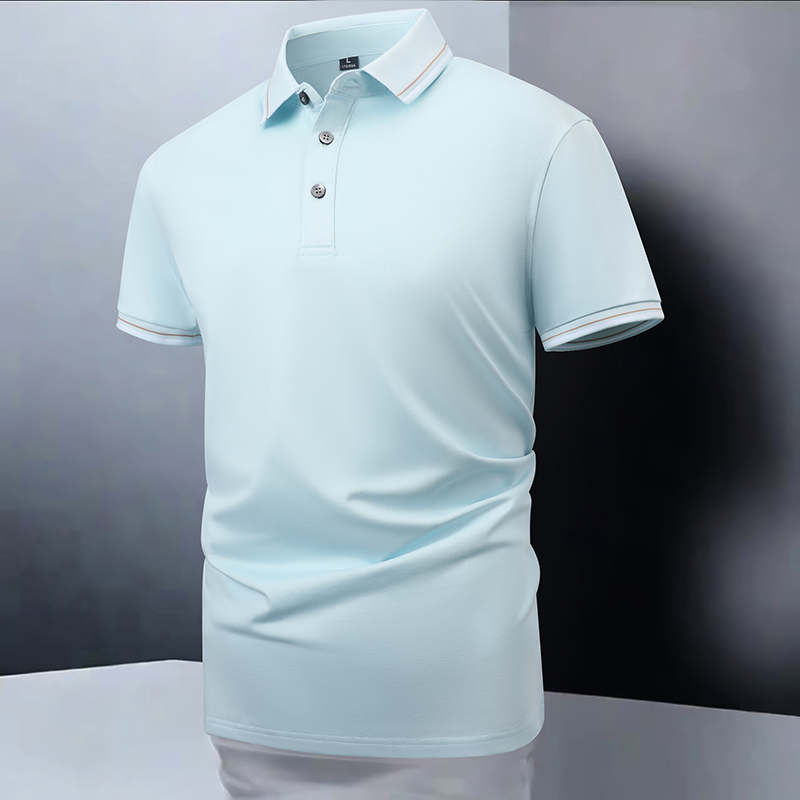 Pure Cotton Summer Business for Polo Shirt Fashionable Solid Color Lapel T-Shirt Simple Casual All-Match Short-Sleeve Top - Image 5