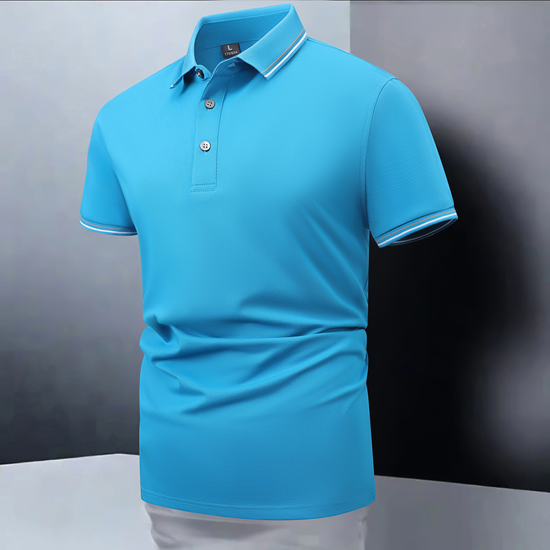 Pure Cotton Summer Business for Polo Shirt Fashionable Solid Color Lapel T-Shirt Simple Casual All-Match Short-Sleeve Top - Image 4