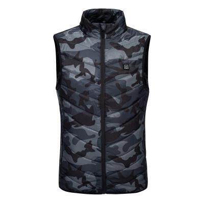 Men's Winter Heated Vest Omni Heat Technology Down-Filled Windproof Polyester Camouflage Logo Print Fishing Outer Wear - Image 2