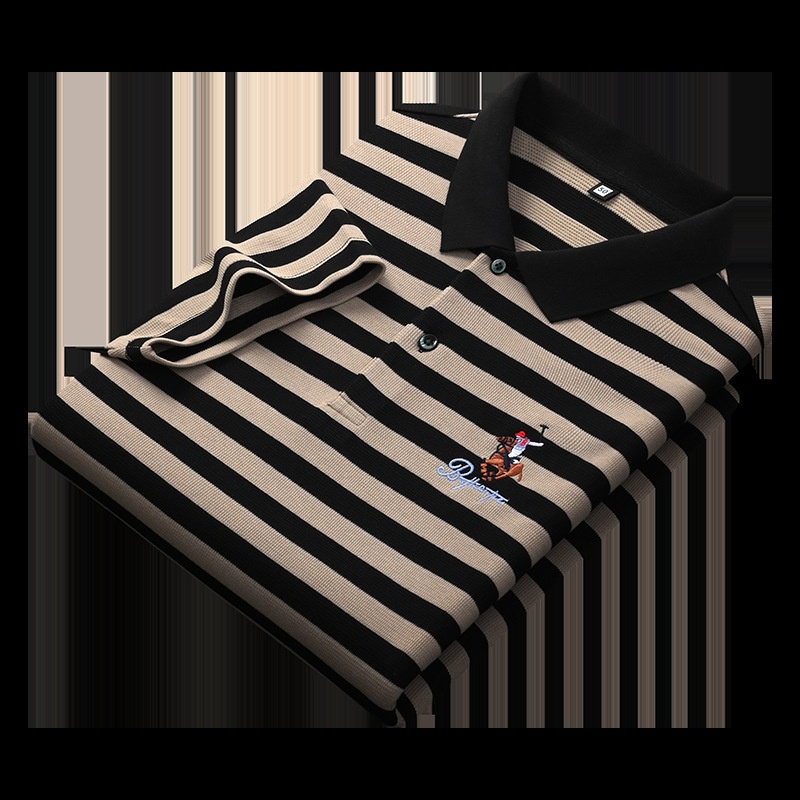 Men's Short for Polo Shirt Breathable and Oversized Woven Twill Fabric with Button Decoration and Printed Pattern ODM Supply - Image 5