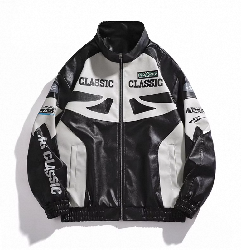 High Quality Racing Jacket Custom Logo Vintage Varsity Leather Patches Jacket Unisex Retro Racing Jacket - Image 6