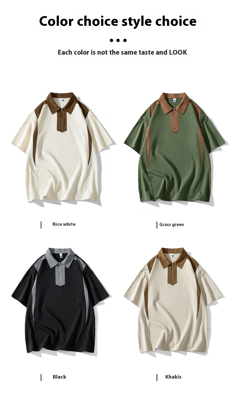 Men's Youth's Summer Cotton for Polo Shirt Simple Loose T Lapel Short-Sleeved Letter Pattern New Release Leisure Fashion in XL - Image 4