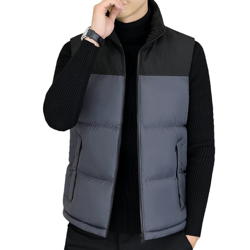 2022 Men's Casual Waistcoat Fashionable Thickened Cotton Collar Jacket Zipper Closure Plus Size for Autumn Winter Canvas Fabric - Image 5