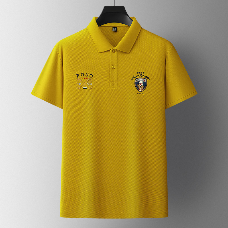 Men's Short-Sleeved for Polo Shirt with Embroidered Pattern Button Decoration Custom Logo Print Made From Durable Fabric - Image 6