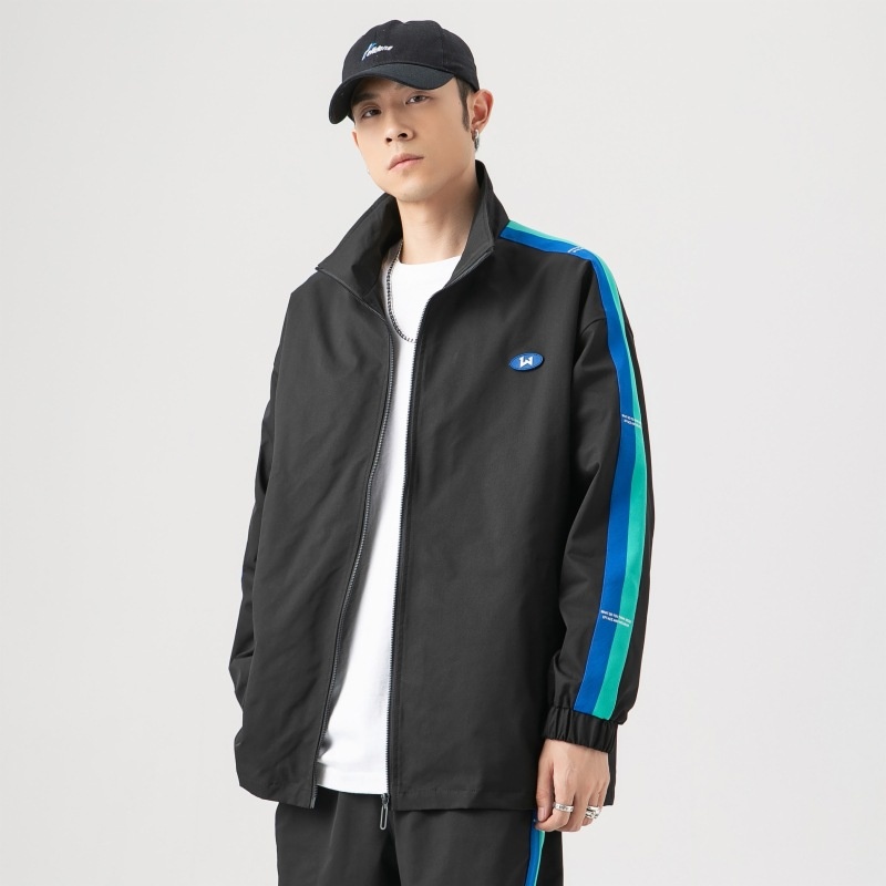 Brand New Men's Casual Sportswear Jacket Autumn Woven Outwear with Fashionable Stripes Hoodie & Sweatshirt Set Arrival - Image 6