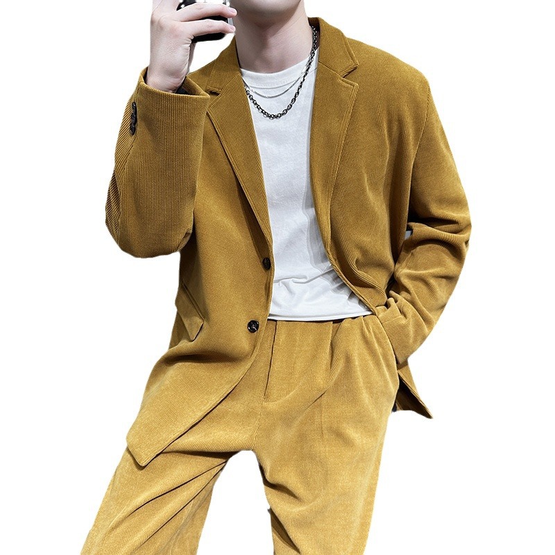 Men's Casual Korean Style Suit Jacket Pants High Sense Pendant Small Loose Fit XL Size Trendy Light for Adults in Foreign Trade - Image 5