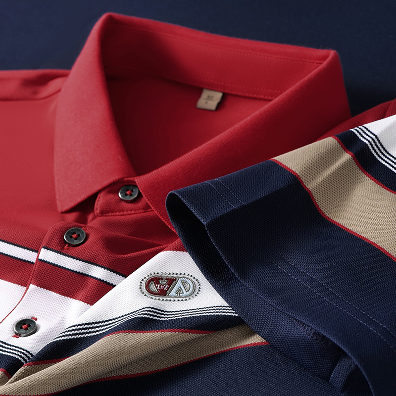 New Short-Sleeved Anti-Pilling Knitted Lapel for Men's for Polo Shirts Comfortable T-Shirt for Middle-Aged - Image 3