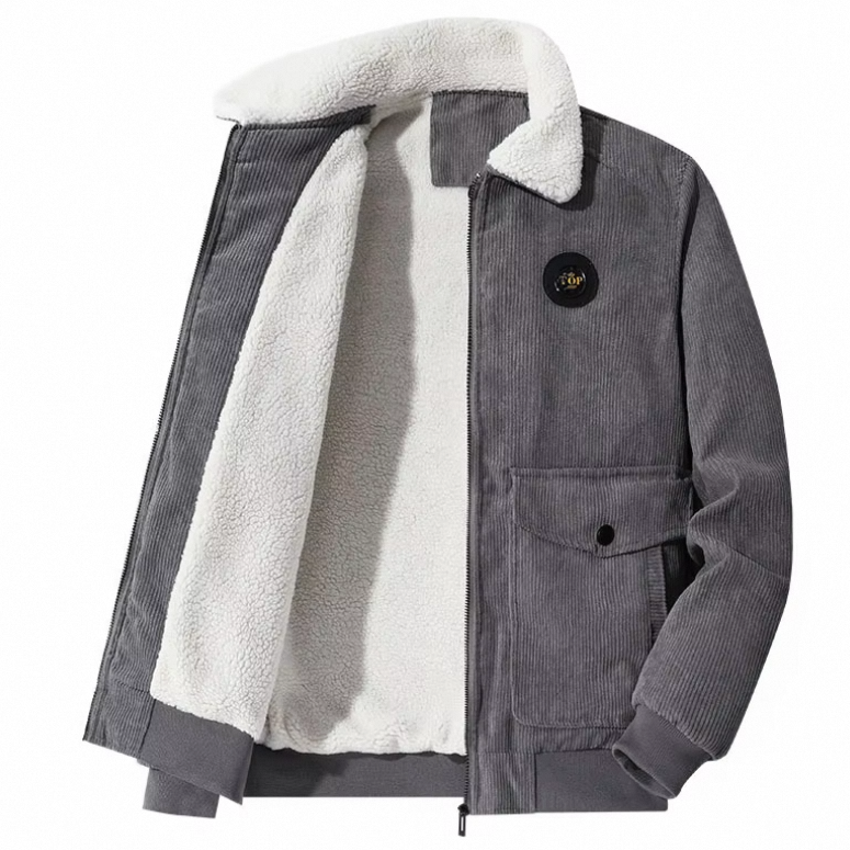 Men Coats Warm Plus Velvet Thick Corduroy Jackets Male Fur Collar Casual Winter Jacket Men Outwear Thermal Cotton Clothing 5XL - Image 3