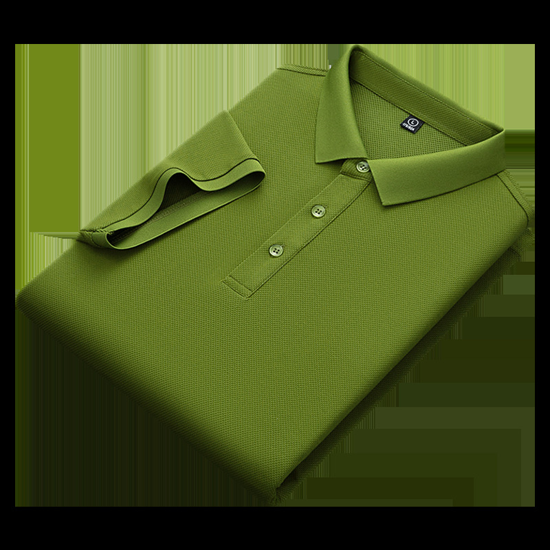 Men's Breathable Knitted Woven Fabric for Polo Shirt ODM Short Design with Solid Pattern Embroidery Button Painted Print - Image 5