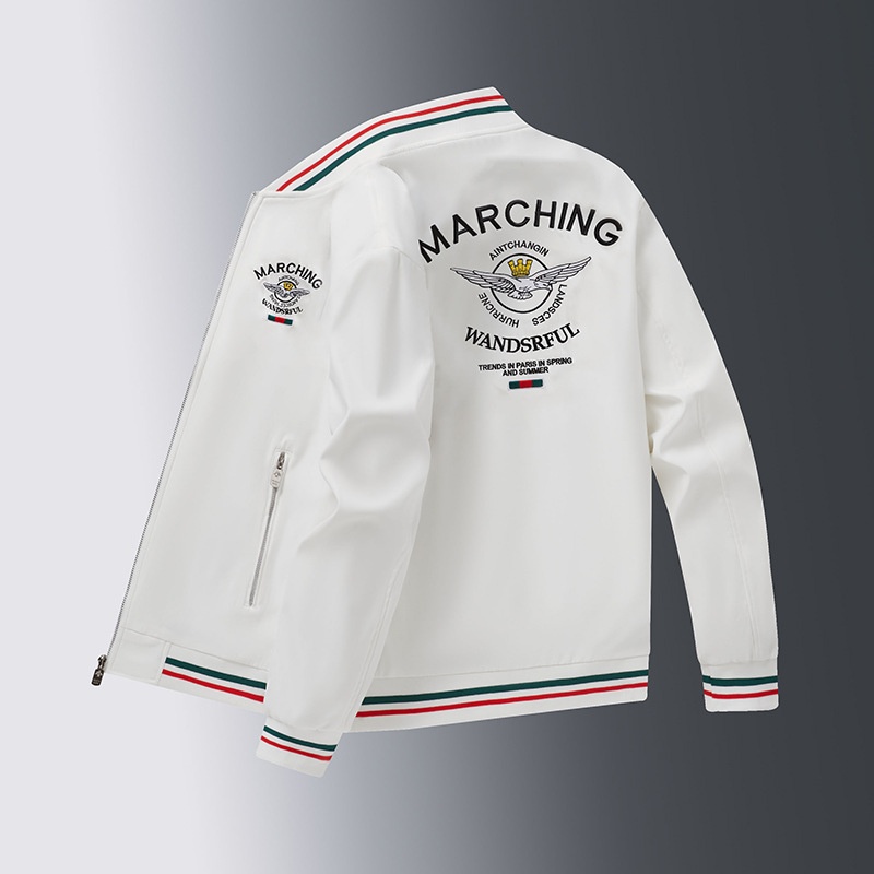 Men's Luxury European Style Varsity Jacket New Arrival Heavy Industry Embroidery Baseball Uniform Stand Easy Match for Spring - Image 2