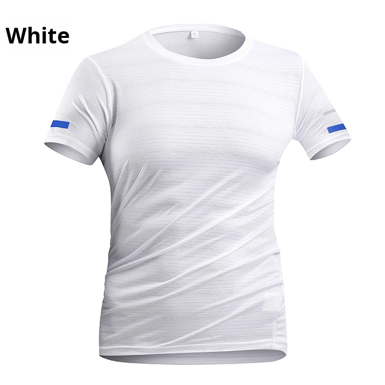 2025 Men's Large Size Ice Top T-Shirt Casual Versatile Quick-Drying Elastic Ice Mesh Sports Running Knitted Digital Animated Set - Image 2