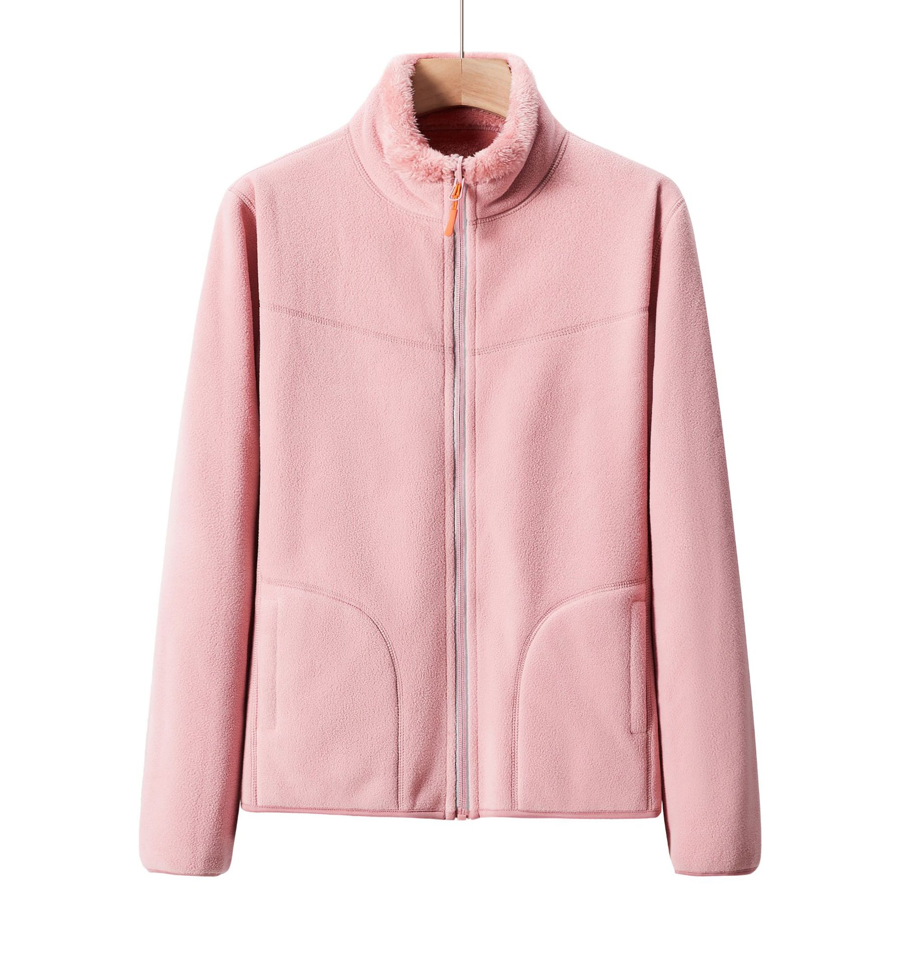 Polaroid Women's XL Ollie Fleece Coat Custom-Made Plus Velvet Padded Double-Sided Winter Cardigan Solid New Fall/Winter Stand - Image 5