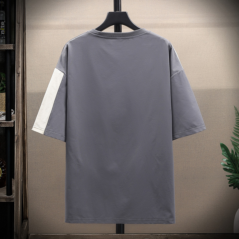 Plus Size Men's Trendy Summer T-Shirt Vest Short Sleeve Loose Fit Front Logo Print Anti-Pilling Knitted Fabric Casual Style - Image 2