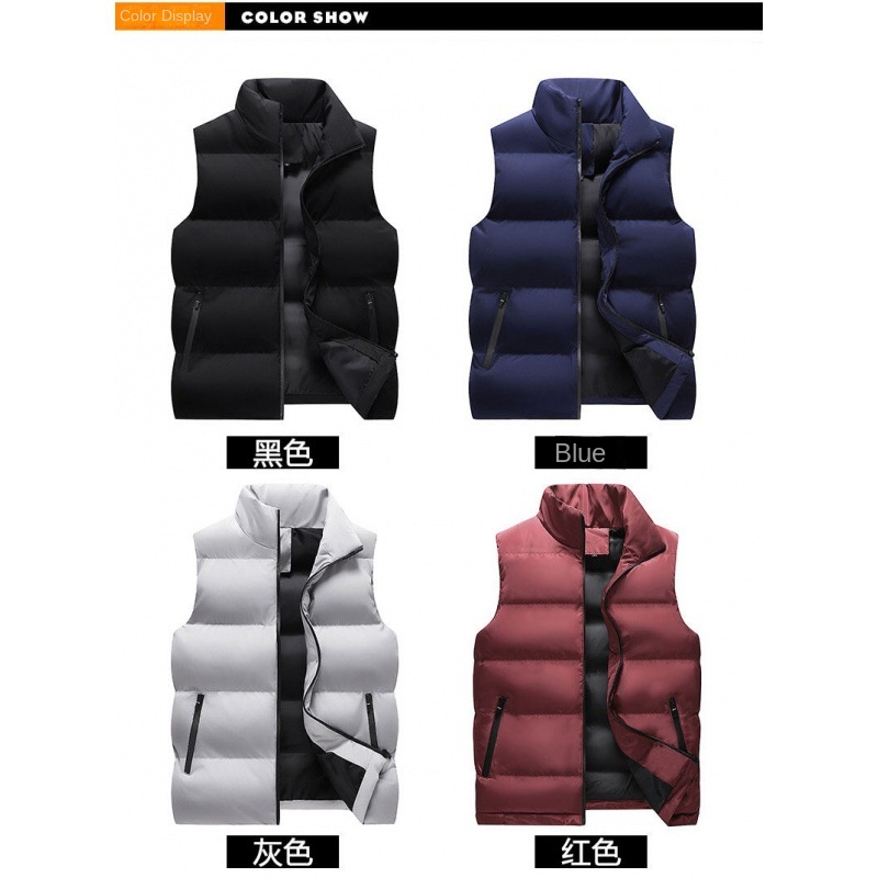 Men's Casual Slim Fit Padded Jacket Autumn Winter Running Waistcoat Stand Collar Factory Windproof Vests Waistcoats - Image 4