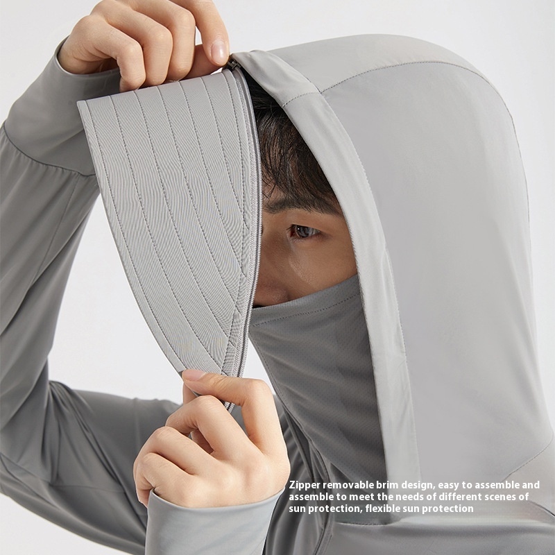 Men's Original Yarn Ice Silk Sun Protection Shorts Large Brim Cool Feeling Anti-UV Cycling Fishing Clothing Mid Solid Drawstring - Image 4