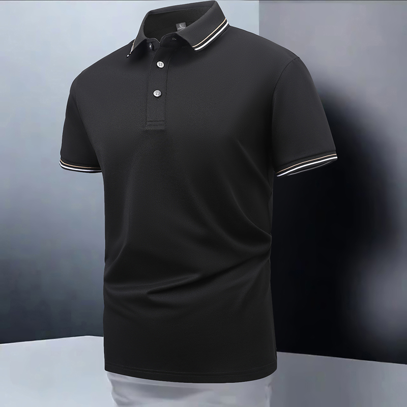 Pure Cotton Summer Business for Polo Shirt Fashionable Solid Color Lapel T-Shirt Simple Casual All-Match Short-Sleeve Top - Image 2