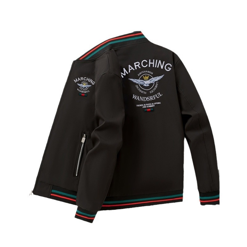 Men's Luxury European Style Varsity Jacket New Arrival Heavy Industry Embroidery Baseball Uniform Stand Easy Match for Spring - Image 5