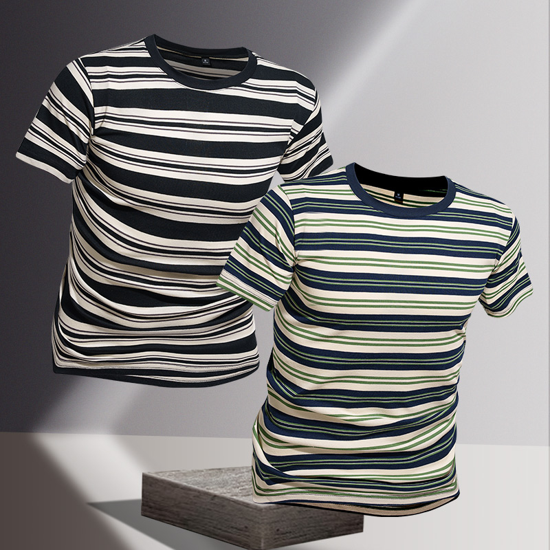 2025 Summer New Men's High-End Brand INS Top Trendy Pure Cotton Short Sleeve Casual Business T-Shirt Low Neck 100% Cotton - Image 6