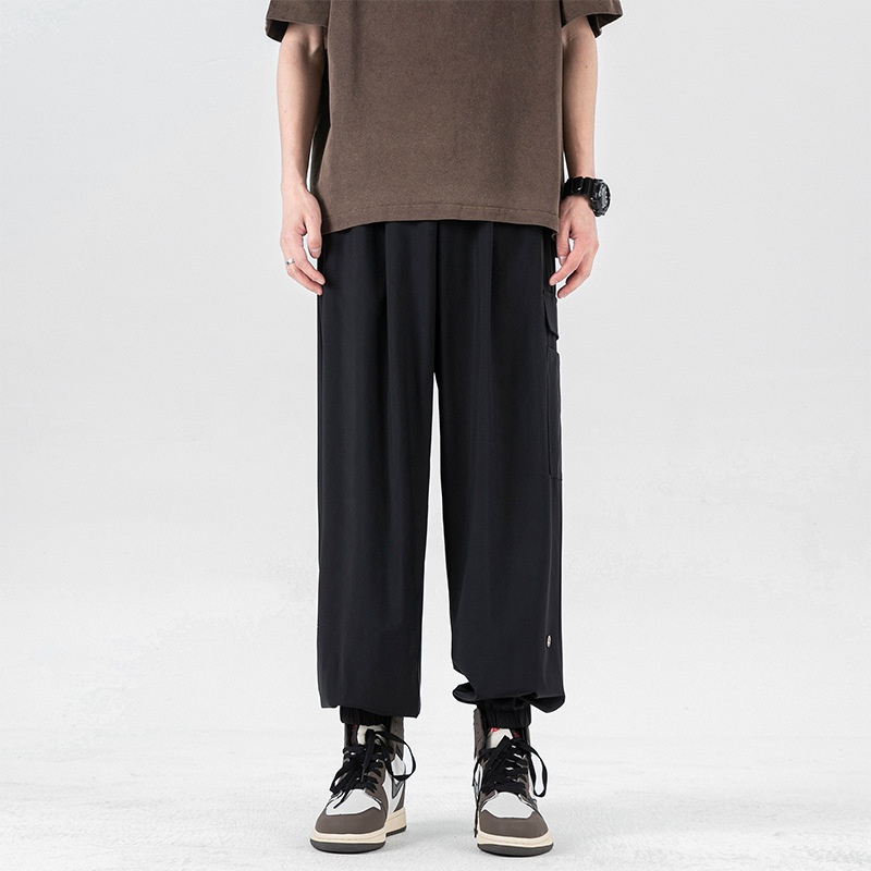Men's Fashionable Nine-Point Sports Jogger Pants Summer New Arrival Loose Fit Made of Ice Silk Cotton by Brand Workwear Sports - Image 6