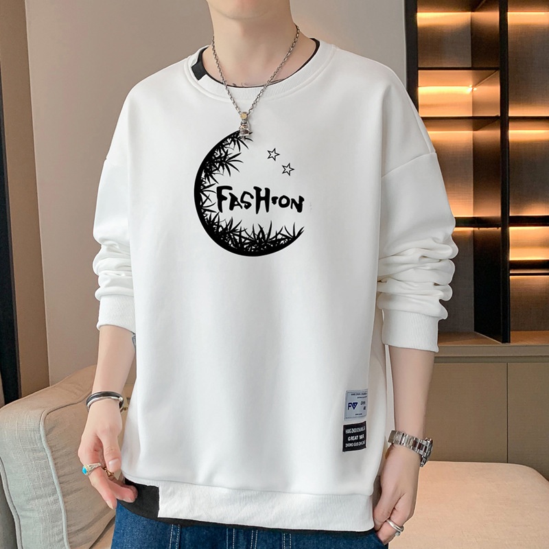 2024 Arrival Men's Long Sleeve Sweatshirt Youth Casual Style Long T-Shirt Autumn Winter Solid Knitted Easy Match Blank Design - Image 3