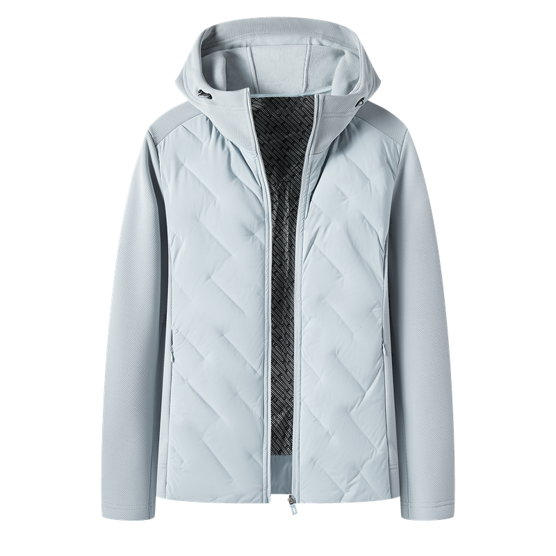 Men's Famous Brand Thin Winter Puffer Jacket with Breathable Hood Snow-Ready down Hoodie for Optimal Comfort Zipper Closure - Image 3
