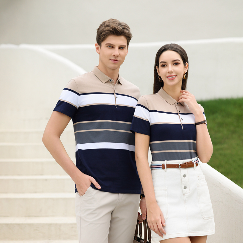 High Quality Men's Summer Striped Cotton Knitted for Polo Shirt Short Sleeves Embroidered Business Lapel Anti-Pilling Print Soli - Image 4