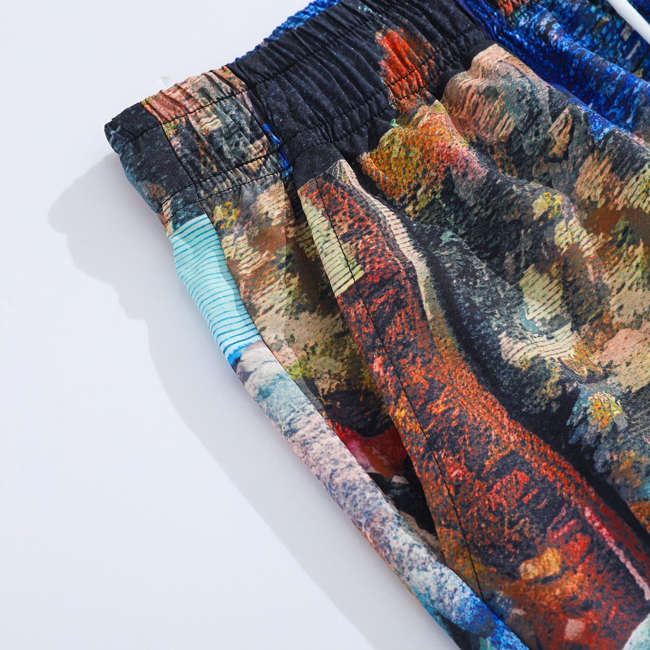 Summer Men's Casual Fashion Five-Point Shorts European American Avant-Garde 3D Print Mid Waist Straight Loose Drawstring Closure - Image 4