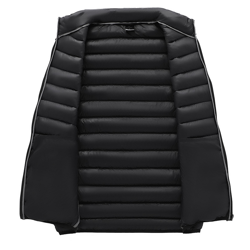 Men's Casual Lightweight Canvas Waistcoat Winter Outdoor Safety Work Zipper Closure Jacket Cotton-Filled Sleeveless for Fishing - Image 5