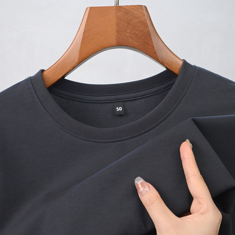 2025 Men's Microfiber Short-Sleeved T-Shirt Loose Anti-Wrinkle and Breathable Screen Printed with Streetwear Style Dyed - Image 4