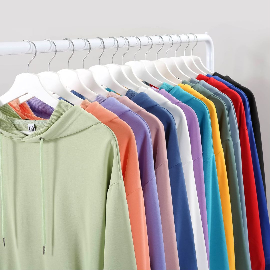 Men's Heavyweight Hoodie Embroidered Rhinestone Solid Pattern Customizable Acid Washed Silicone - Image 4