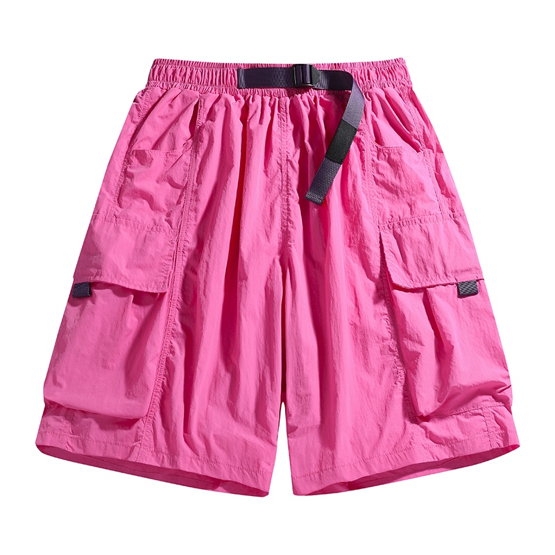 Unisex Retro Casual Summer Cargo Pants New Plus Size Five-Point Shorts Elastic Waist Closure Quick-Dry Breathable Ice Silk Men - Image 6