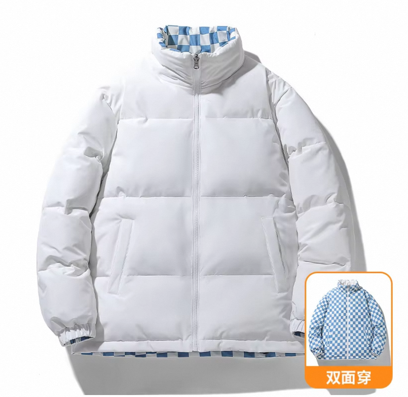 Men's Winter Outdoor Windproof Jacket Warm Reversible Wearable Coat with Stand Collar - Image 3