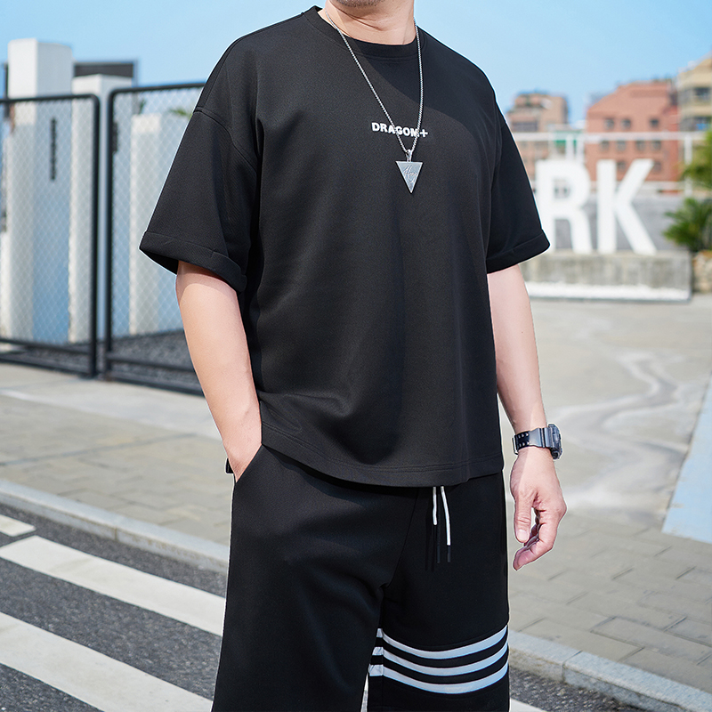 Men's Casual Sports Suit New Large Size Breathable Waffle Fabric T-Shirt Shorts Summer Outdoor Thin Short Sleeves Knitted - Image 3